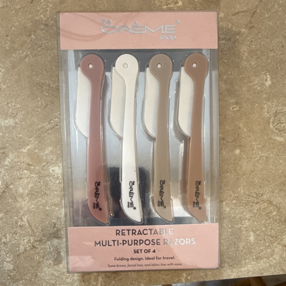 The Crème Shop Retractable Foldable Eyebrow Razors Set of 4 for Face & Bikini